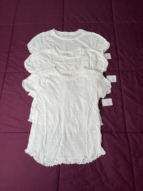 3 Piece Bundle Free People Be My Baby Short Sleeve Tee Medium White NWT